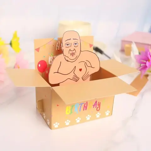 Creative Happy Birthday Pop-Up 3D Card, Humorous Character Design Funny Gift Card, Unique and Fun Present Idea for Birthdays, Interactive Greeting Card, Pop Up Cards