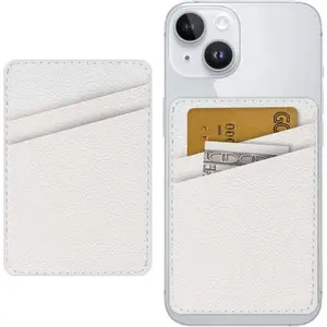 Leather Phone Card Holder Phone Wallet, Stick  Phone Wallet Sticker Stylish Phone Case Credit Card Holder, Suitable for , , Android and   Phones.White
