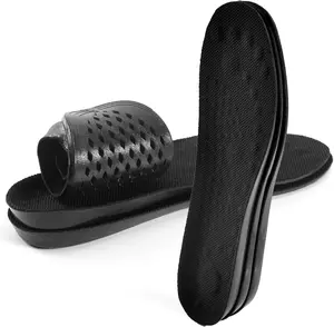 3 Pairs Breathable Shock Absorption Sport Shoe Insoles Elastic Soft Running Shoes Pad Replacement Insole for Men&Women Black