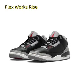 Black Cement Leather Mid-Top Basketball Shoes with Grey Elephant Print and Red