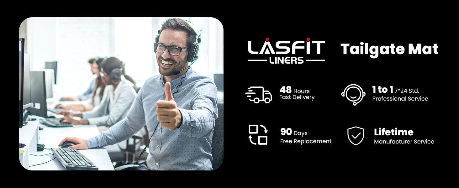 Lasfit fit for 2021-2026 Ford F-150 & 2022-2026 Ford F-150 Lightning Tailgate Mat, Don't Fit optional With Pro Access Tailgate