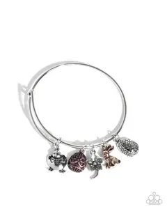 Easter Empathy - Multi Mixed Metal Easter Charm Bangle Bracelet - Paparazzi