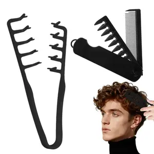 Hair Comb Double Teeth Folding Texture Styling Comb 2 Pcs Set Voluminous Fluffy Hair Shaping Wide Fine Toothed Dual Purpose Grooming Tool Retro Classic Fashion Style for Home Travel Salon Daily Hair Styling for Men Women