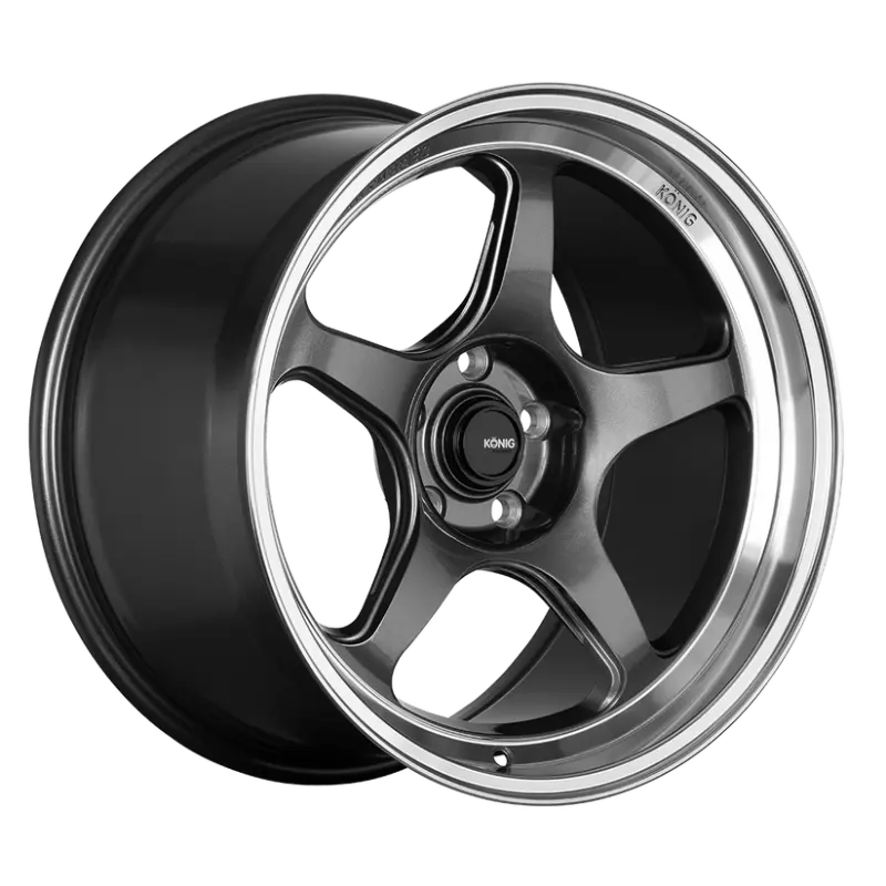 Konig Hyperspec 18x9.5A 5x114.3 ET35 Anthracite Metallic Wheel w/ Mirror Machined Lip (Knurled Bead)