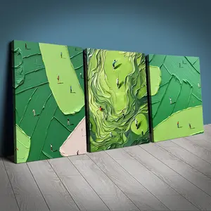 Modern Abstract Golf Course Canvas Art Print Set, Wall Decor for Living Room Office Bedroom Home Decoration