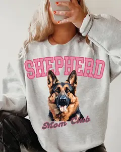 German Shepherd Mom Club Sweatshirt Unisex Relaxed Fit Printed in the USA Clothing Women's Casual Comfortable Athletic Rib Knit Collar Soft Feel