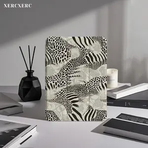 Black White Animal Leopard Zebra Rose Pattern PU Flip TPU Soft iPad Case with Pencil Holder, Shockproof, Auto Wake/Sleep, Tri - fold Stand for iPad Air 11inch, a16, 9th/10th/11th Generation, Fall, Back to School, Gift