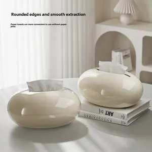 Creative Imitation Pebble Desktop Tissue Box Art Advanced Extractable Living Room Coffee Table Tissue Box Storage Art Decoration