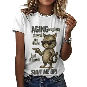 Mafia Cat Godfather Tee | Gold Chain with Tiny Shades | 'I Make Him An Offer He Can’t Refuse' - # BossCat 30M+ Top Womenswear Tshirt Streetwear