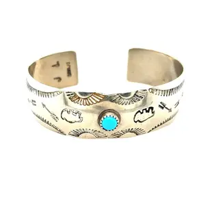 Navajo JL Turquoise Cuff - Elegant Design with Turquoise Accents and Classic Style