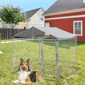Garvee 47 in Metal Dog Crate with Lockable Wheels, Indestructible Dog Kennel with Double Door & Removable Tray, Heavy Duty Indoor Pet Cage House for Medium to Large Breeds