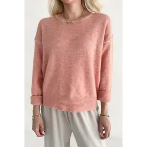 Melrose Coral Sweater Top