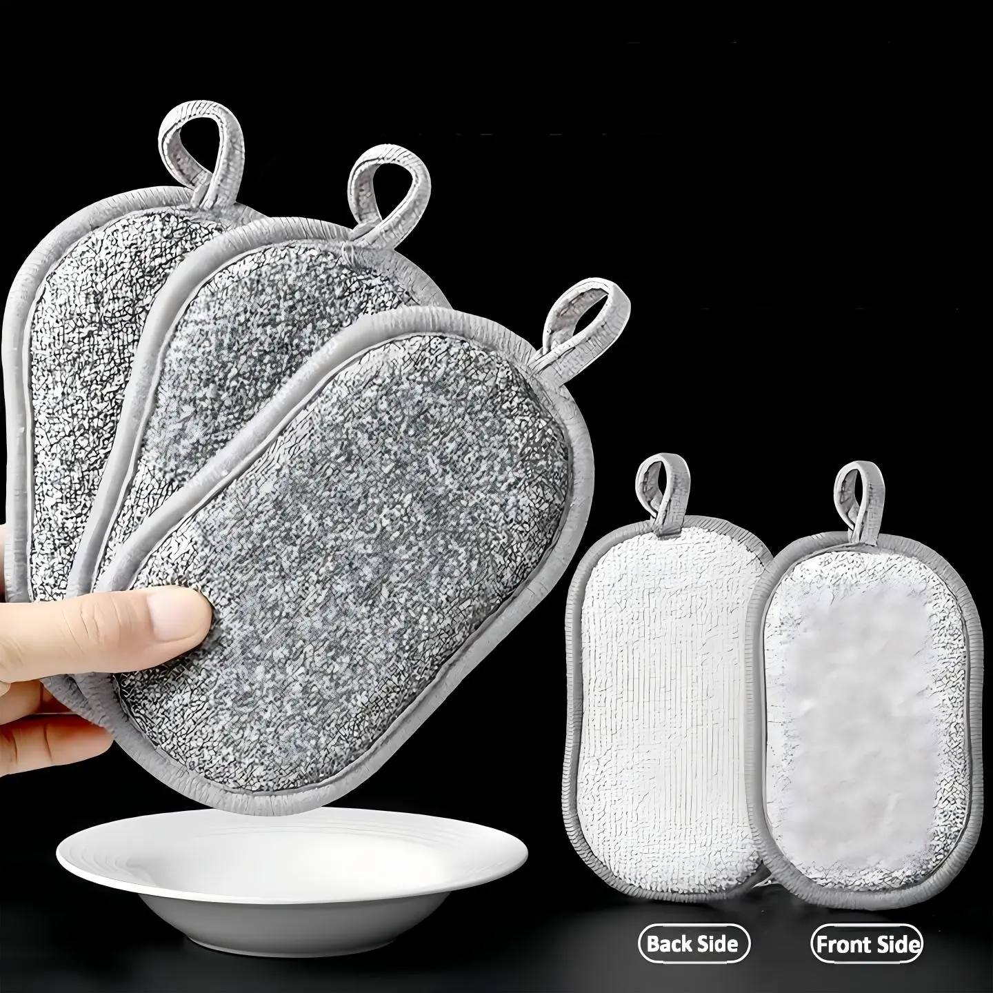 CleanTok 5Pcs Synthetic Multi-Surface Scrub Sponges - Non-Scratch, Food-Safe, Reusable Chinese Modest Home Care Essentials for Christmas, New Zealand Kitchen Cleaning, Multi-Use