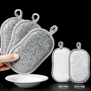 5 Pcs Multi Purpose Scrub Sponges Non Scratch Microfiber Sponge Cleaning Dish Scrubber Reusable Dish Sponges for Washing Dishes Along with Heavy Duty Scouring Power,Items for Christmas Gatherings