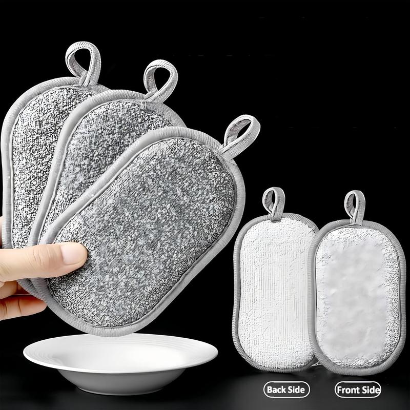 5 Pcs Multi Purpose Scrub Sponges Non Scratch Microfiber Sponge Cleaning Dish Scrubber Reusable Dish Sponges for Washing Dishes Along with Heavy Duty Scouring Power,Items for Christmas Gatherings