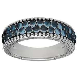 Elyse Ryan Sterling Silver Blue Topaz Band Ring
