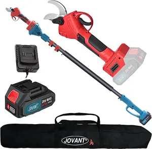 JOVANT 2-in-1 Electric Pruning Shears Cordless with Pole, 20V Cordless Pruning Shears,4.0Ah Battery Operated Pruning Shears, 9.3Ft -Up to 15.3Ft Telescopic Electric Shears for Gardening