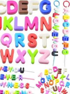 100pcs Random Letters Beads Acrylic UV / Solid Letter Beads,  Large Hole Alphabet Charms, DIY Phone Chain Jewelry Making Supplies, Acrylic Beads Mix