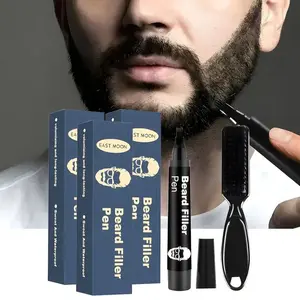 Mens Beard Filling Kit - Beard Pencil Filler For Man With 4 Tips, Brush, Long Lasting Coverage Natural Finish - Fill, Shape, Define Your Beard