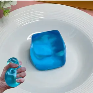 Nice Stress Cube 2rd Generation - Cube Squishy  Balls  Ice Cubes Squishy Fidget Toy for Your Best Mellow and Chill Square Shape with Filling in Blue for All Age,Sensory Fidget Toy, Blue, Stress Relief Cube, Squishy Gel Texture, Calming Tactile Tool