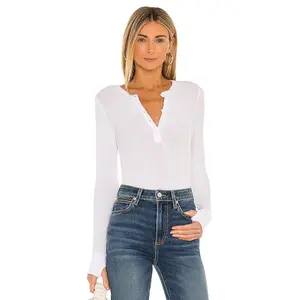 Michael Lauren Vance Long Sleeve Henley in White