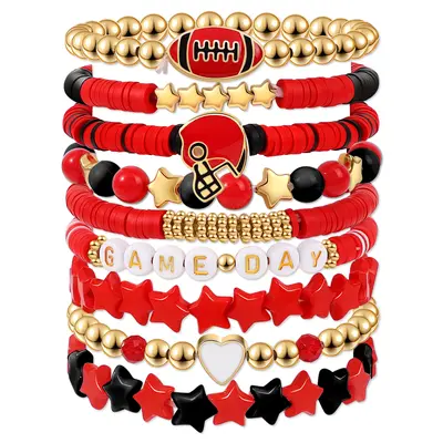 2-Pack Soccer Bracelets – Adjustable Braided Sports Bracelet With Card, Unisex Football Fan Jewelry