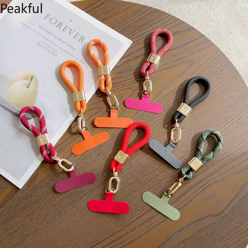 Color mobile phone lanyard dopamine keychain anti-lost wristband rope car keychain hook-up anti-lost lanyard