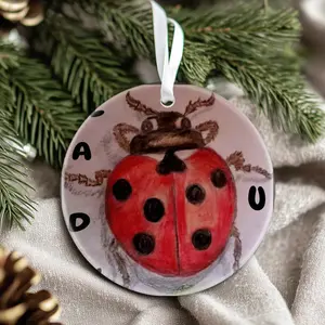 Christmas Ornaments Mlb Edits Ladybug Lady Bug X-Mas Tree Circle New Year Decor Birthday Holiday Family Acrylic Gift For Friends