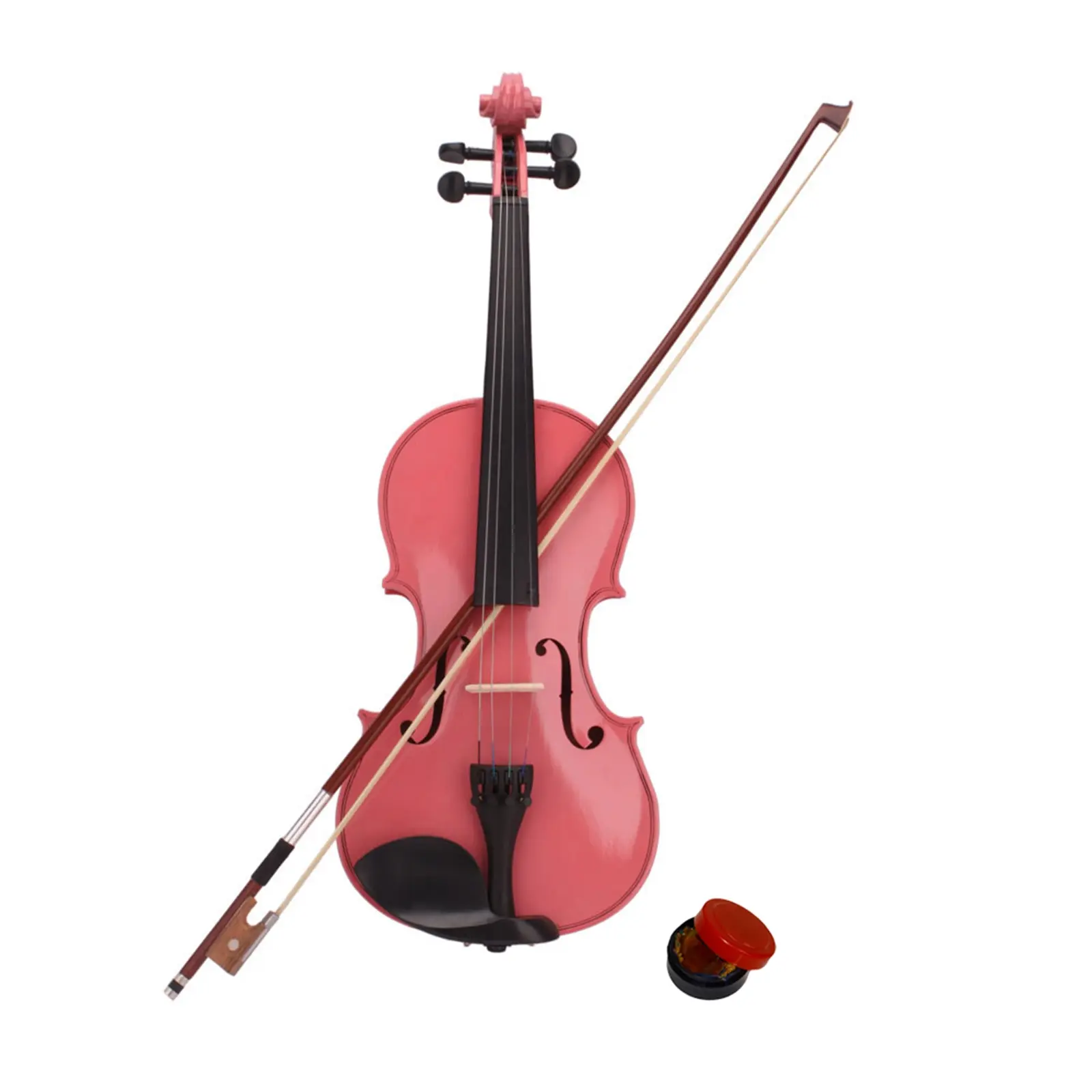 4/4 Full-Size Handmade Acoustic-Electric Violins Set, Pink Basswood Violin with Case, Bow, Pink Rosin, Extra Strings, for Beginner Kids, Travel Gift (Toys & Hobbies, Musical Instruments & Accessories), Violin Rosin, Rosin Violins Guitar Learning Tools