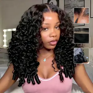 [NEW IN]CheetahBeauty Wear and Go Glueless Wigs Human Hair 7x6 HD Lace Kinky Curly/Water/Deep/Body/Burseme Curly Wigs With Drawstring Pre Plucked Pre Cut With Baby Hair Glueless Wig For Women