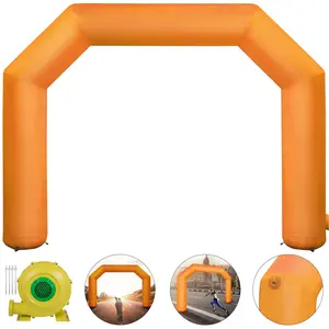 VEVOR Inflatable Arch Orange 20ft, TikTokShopBlackFriday, Hexagon Inflatable Arch Built in 100W Blower, Inflatable Archway for Race Outdoor Advertising Commerce