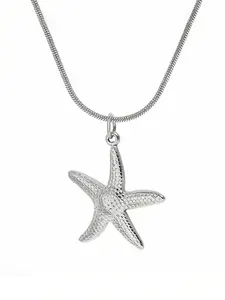 Ocean Theme Starfish Pendant Necklace for Women, Stainless Steel, Fashion Luxury Elegant Accessory, Beach Style Jewelry, Perfect Gift