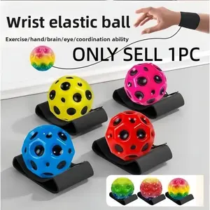 Moon Bounce Ball, Elastic Moon Ball, Instant Rebound Stress Relief Toy, Decompression Squeeze, Fun and Relaxing, Includes Wristband, Perfect for Leisure Entertainment