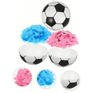 1set-Baby Shower Gender Reveal Soccer Confetti Backdrop Pink Soccer ，Boys or Girls Gender Reveal Soccer Ball Exciting Confetti ，Party Decorations