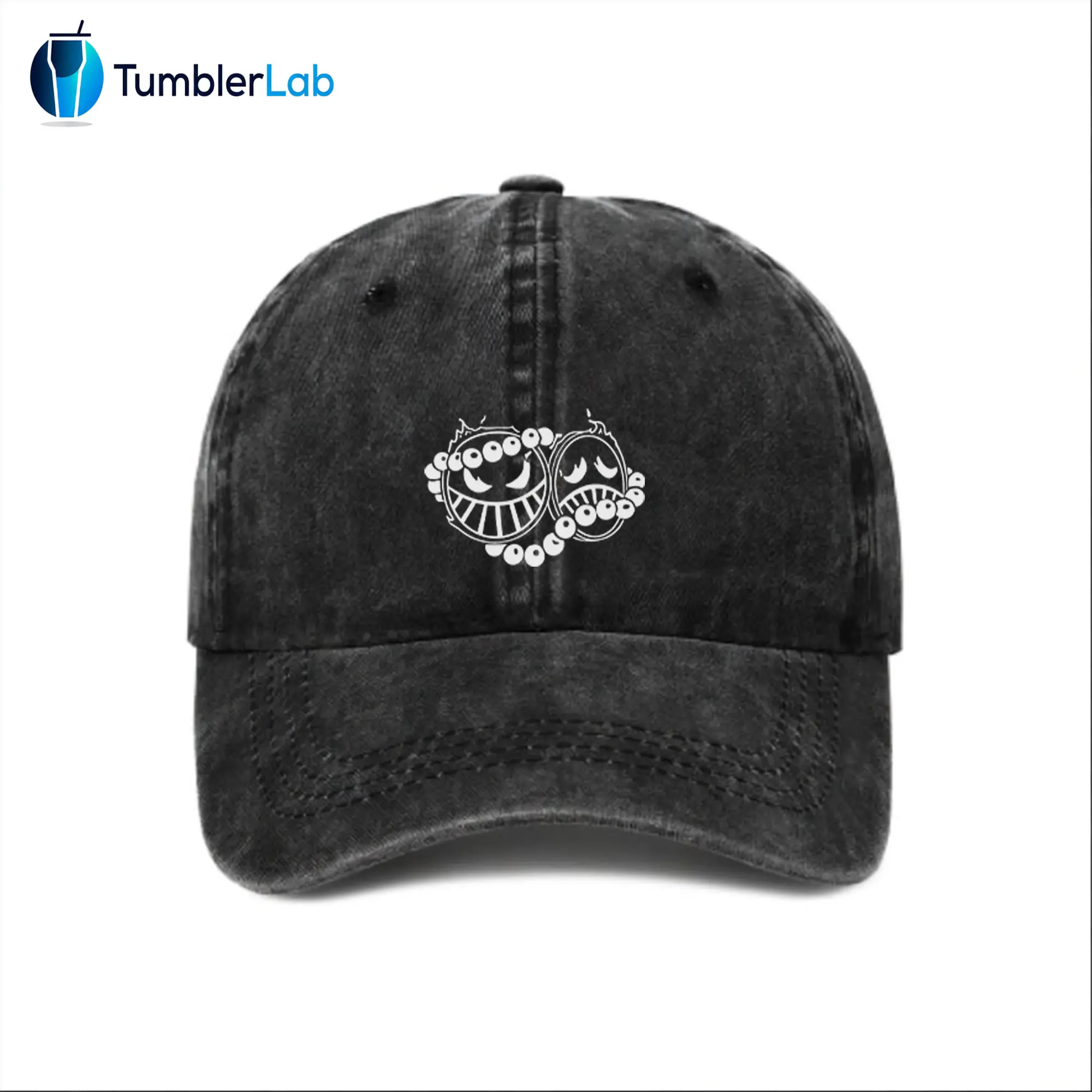 Unisex Vintage Ace Symbol Logo Washed Baseball Cap 80s 90s Pattern Anime Hat Men Gift Snapback Fitted Vintage Denim Fabric Iconic Logo Heat Transfer Print One Piece Detail