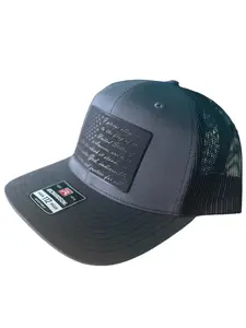 Patriotic Trucker Hat with Patch, Black Flag Patch, Perfect Gift for Patriotic Men, Father's Day Gift for Blue Collar Man