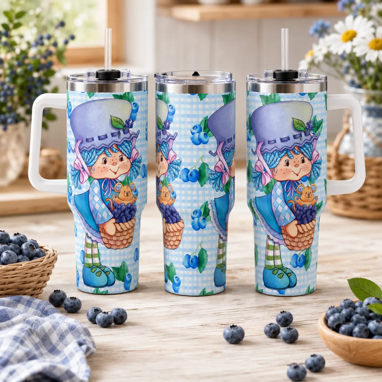 Strawberry Shortcake & Rainbow Brite Cartoon Custom Cup 40oz / 30 oz / 20 oz Tumbler With Handle