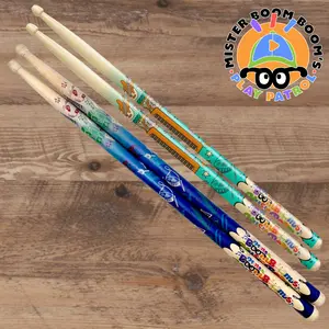 Mister Boom Boom 5B Drumsticks - Premium Quality Aqua/Blue Drumsticks for All Levels