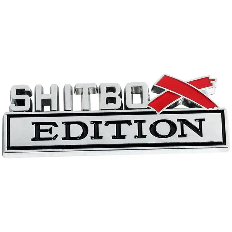 Shitbox Edition Emblems Badge Sticker Decal, 3D-metal Car Truck Fender Nameplate Decal Sticker for F-150 F250 F350 for Chevy Silverado for Chevrolet Truck Decals, Decals For Trucks, Vehicle Exterior Decoration, Automotive Decoration, Truck Accessories