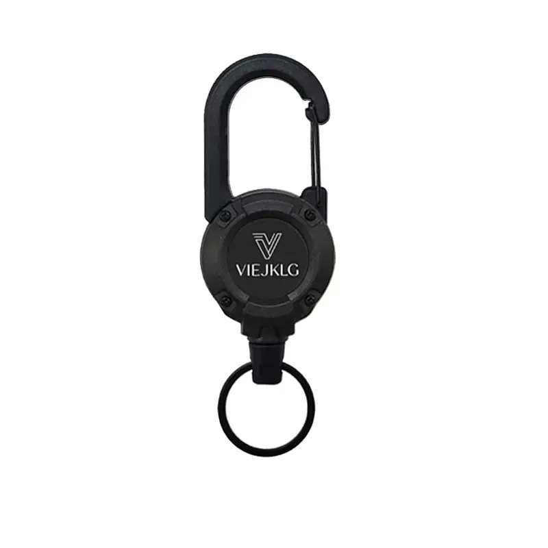 3-in-1 Retractable Keychain - Wear-Resistant High-Strength Steel Wire Buckle, Portable Key Accessory for European-American Outdoor Sports & Commuting