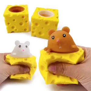 Stress-Relieving Pet Cheese Mouse Fidget Toy, Fun Cheese Pinch Ball for Pranks and Stress Relief