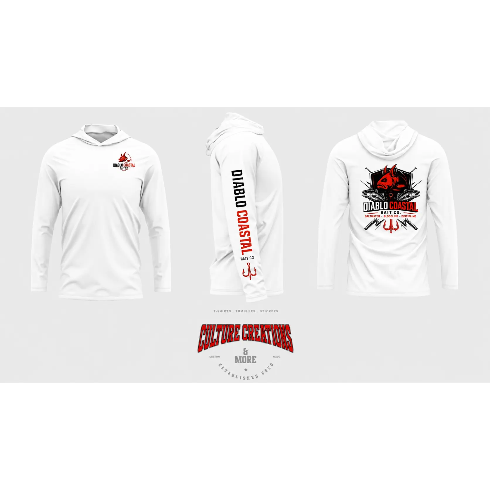 DIABLO COASTAL BAIT CO LONG SLEEVE HOODIE