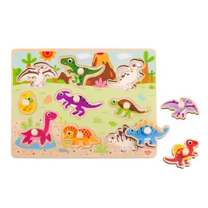 Wooden Dinosaur Puzzle for Kids – Montessori Educational Toddler Puzzle Toy
