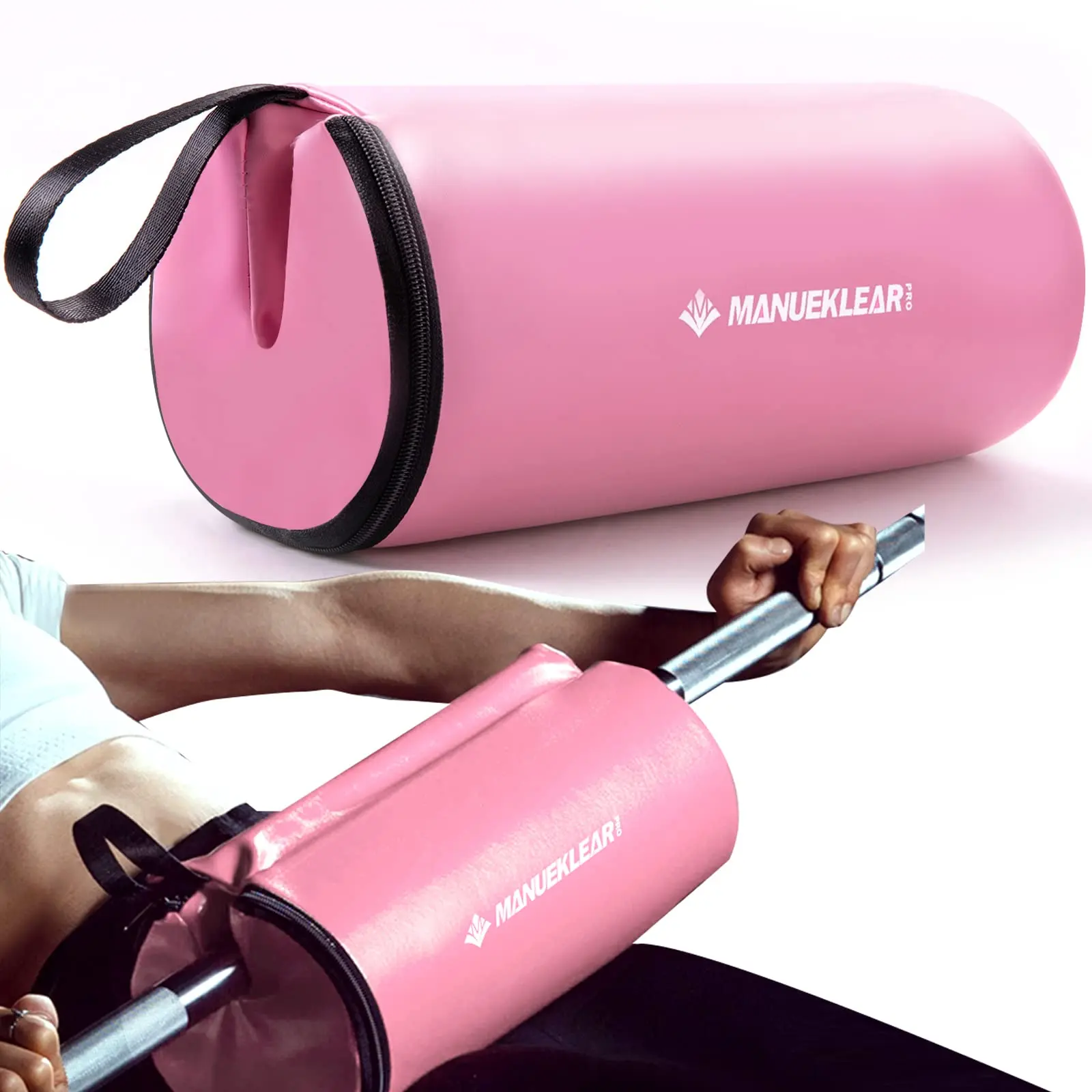 MANUEKLEAR Hip Thrust Pad for Barbell 3.5" Thick Leather Olympic Barbell Pad for Bench Press Weightlifting Powerlifting