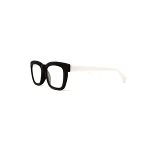 Dubai Black & White Velvet Square Frame Glasses CR-39 Lenses Unisex Comfortable Style Final Sale