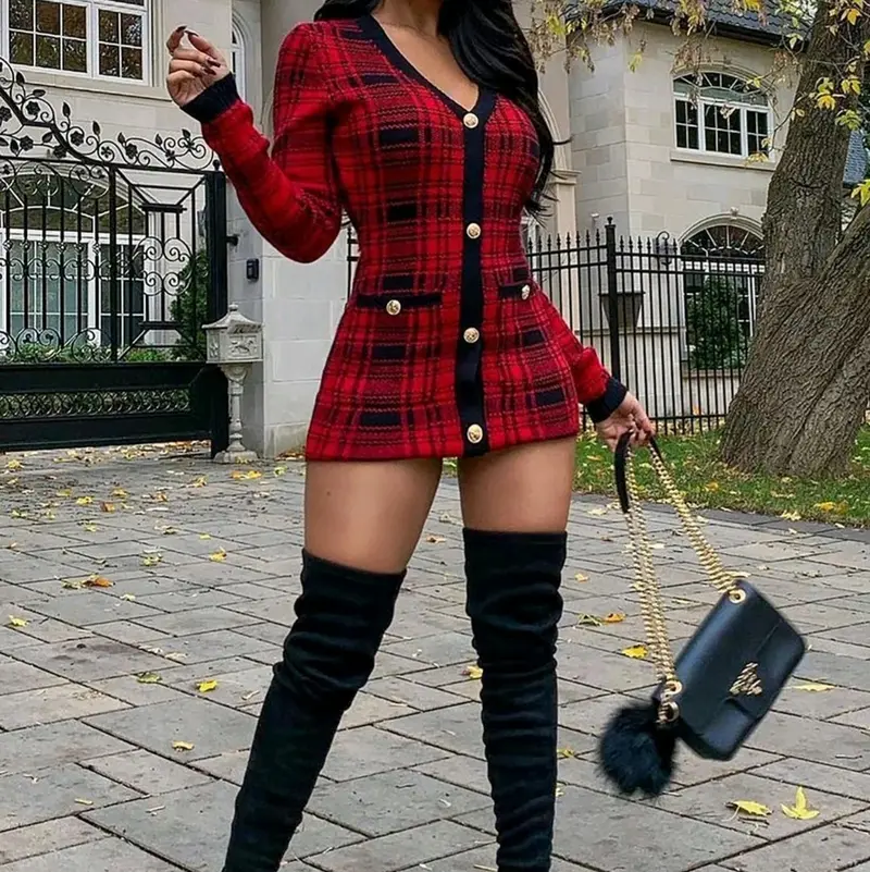 red and black plaid dress - TikTok Shop