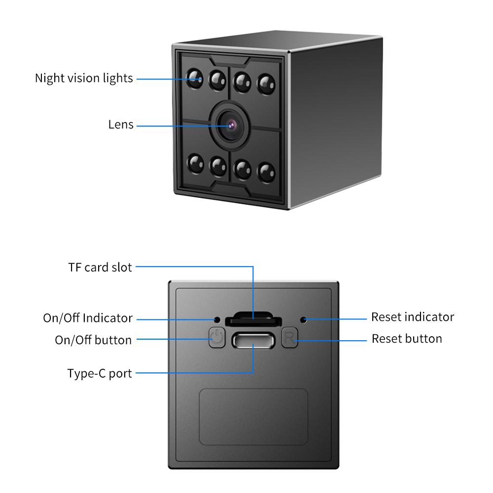 W09 Mini Home Security Camera 1080P HD Hidden Spy Camera with Night Vision Motion Detection Phone App Alerts for Indoor Outdoor Wireless Surveillance Baby Pet Car Without SD Card WiFi Infrared