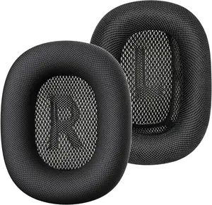 Ear Cushions for AirPods Max, Durable Mesh Fabric, Soft Foam Earpads, Replacement Ear Covers Cups with Magnet for Apple AirPod Max (Black)