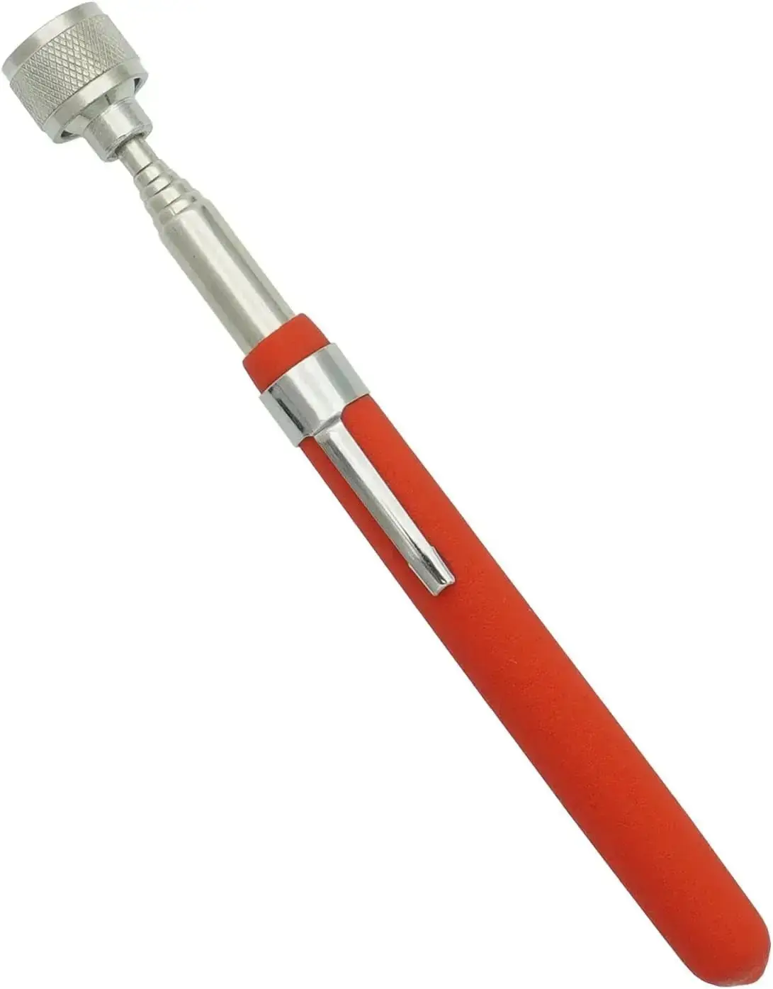 Telescopic Magnetic Pickup Tool - 8 lbs Stainless Steel Magnet Stick, 6.7"-30" (inches/cm) Extendable, Soft Cushion Grip, Pen Pocket Clip, DIY Tools, Car & Garage Use Iron Metal Retrieval Hardware Accessory
