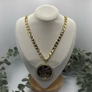14k Laminated Men's 24 Inch Necklace with Pendant Perfect for Daily Wear Water Proof Chain Jewelry
